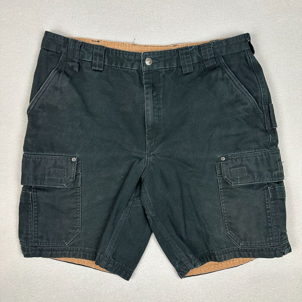 Duluth Trading Co Mens Size 40 Cargo Shorts Black Cotton 10" Inseam Relaxed Fit